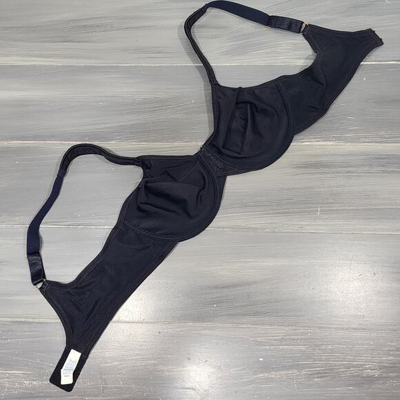 Vintage Sears Bra Underwire Black Floral 38C - Picture 5 of 9